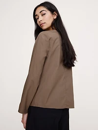 Cotton Poplin Twist-Front Top