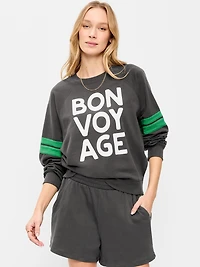 Crew-Neck Raglan Graphic Sweatshirt