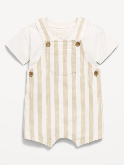 Short-Sleeve T-Shirt and Shortalls Set for Baby