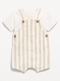 Short-Sleeve T-Shirt and Shortalls Set for Baby