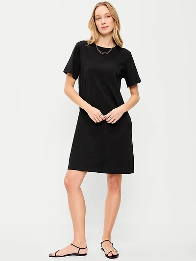 Vintage Crew-Neck Mini T-Shirt Dress
