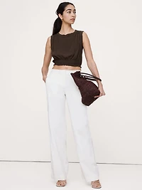 Smocked Georgette Cropped Tank