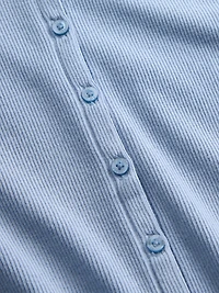 Modern Rib Button-Front Crew T-Shirt