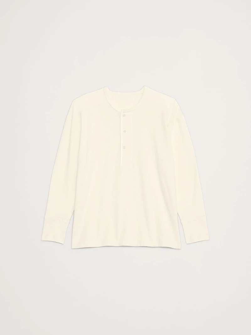 Cotton Slub Henley T-Shirt