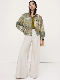 Floral Jacquard Bomber Jacket