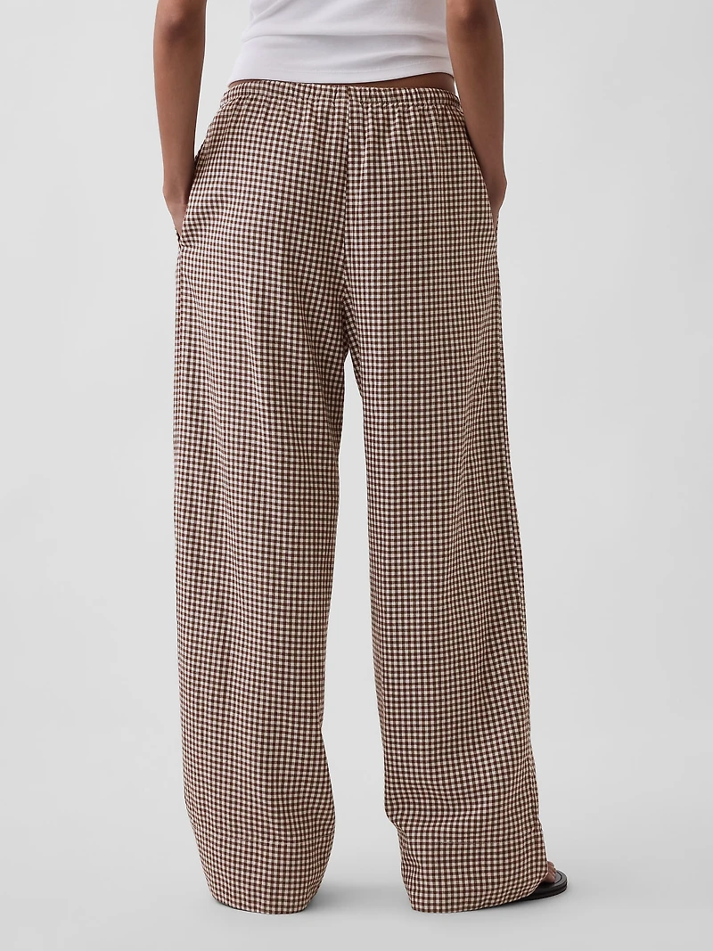 Linen-Blend Easy Wide-Leg Pants