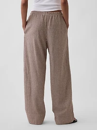 Linen-Blend Easy Wide-Leg Pants