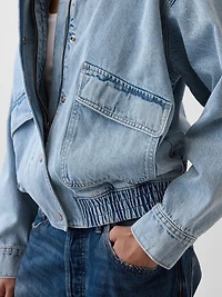 Oversized Denim Bomber Jacket