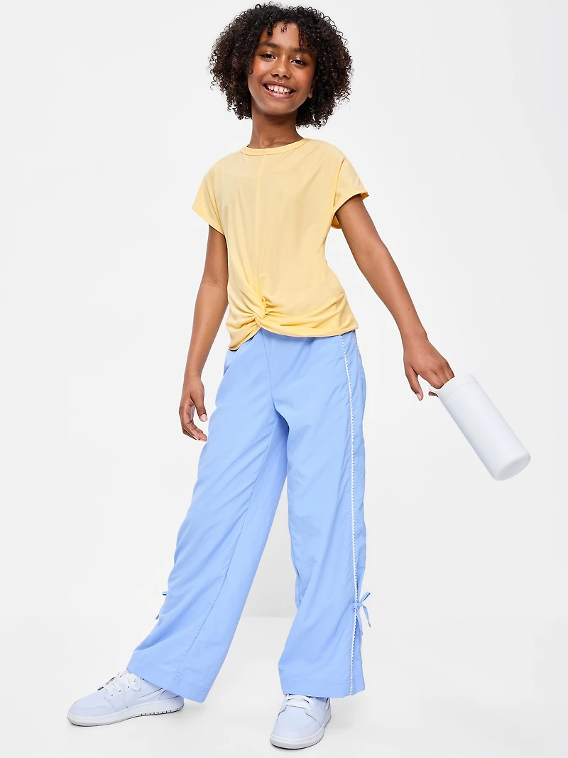 CloudMotion Short-Sleeve Front-Knot T-Shirt for Girls