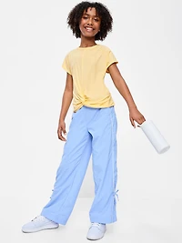 CloudMotion Short-Sleeve Front-Knot T-Shirt for Girls