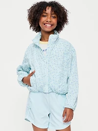 Printed Full-Zip Bubble-Hem Jacket for Girls