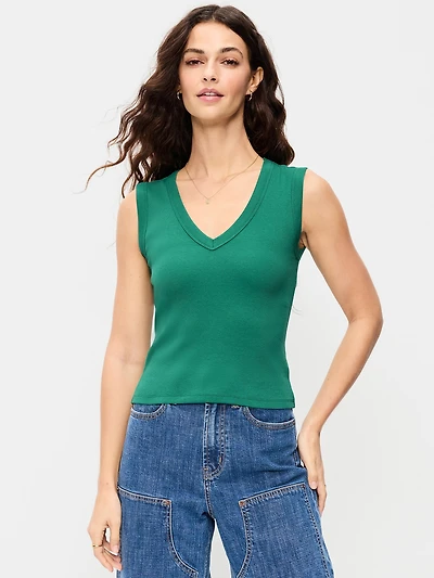 Snug Crop V-Neck Tank Top