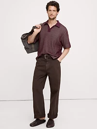 Relaxed-Fit Waffle-Knit Polo