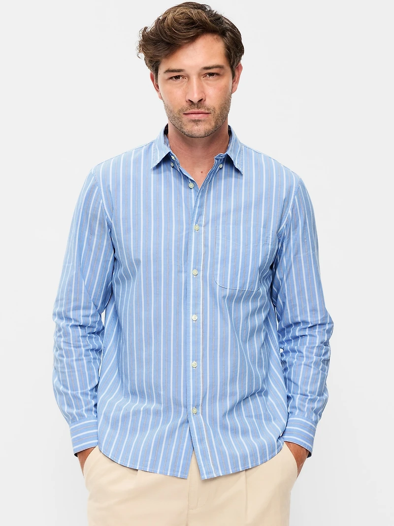 Classic Fit Everyday Striped Poplin Shirt