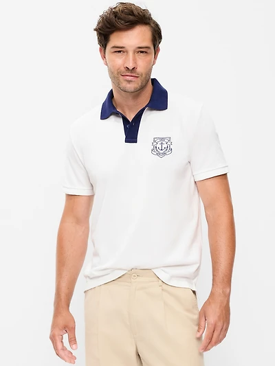 Classic Fit Pique Graphic Polo
