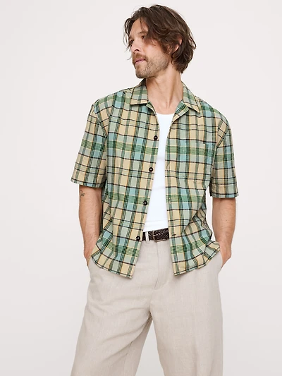 Relaxed-Fit Cotton Slub Resort Shirt
