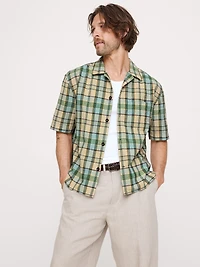 Relaxed-Fit Summerweight Cotton Short-Sleeve Shirt