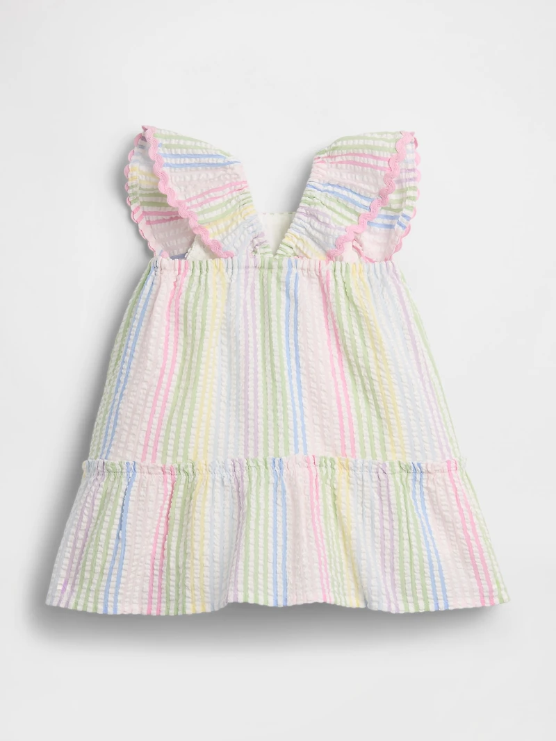 Baby Seersucker Flutter Tank Dress