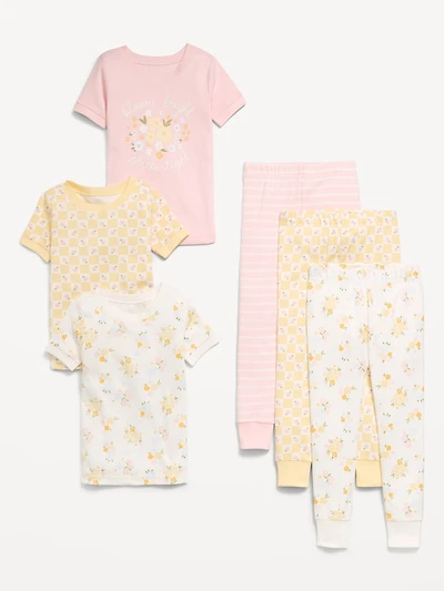Snug-Fit Graphic Pajama 6-Piece for Toddler & Baby