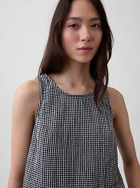 Cotton Gauze Racer Shell Tank Top