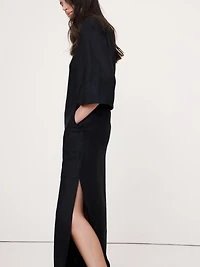 Linen Scoop-Neck Maxi Dress