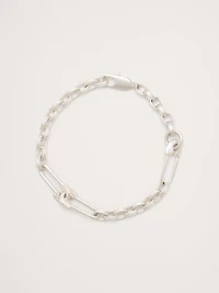 Rhinestone Safety Pin Bracelet