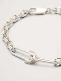 Rhinestone Safety Pin Bracelet