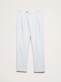 Tailored Slim-Fit Herringbone Linen-Merino Suit Pant