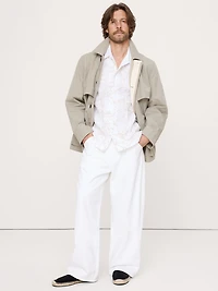 Standard-Fit Embroidered Linen Resort Shirt