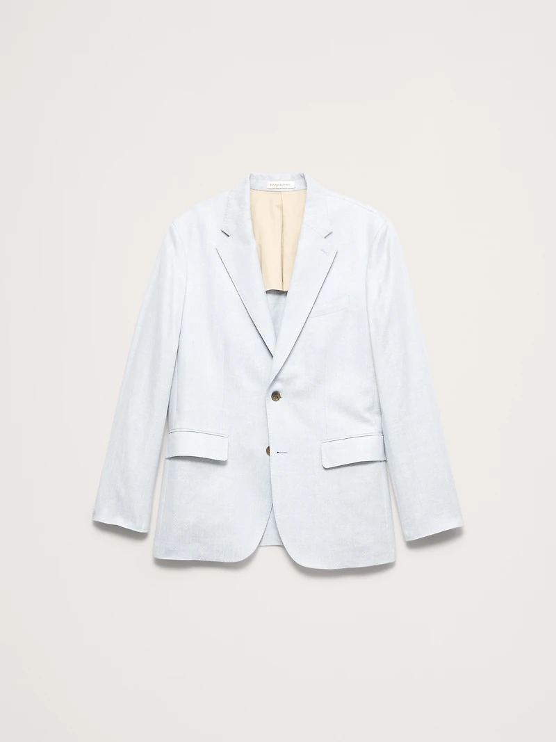 Tailored Slim-Fit Herringbone Linen-Merino Suit Jacket