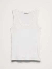 Ribbed Scoop-Neck Tank