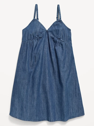 Sleeveless Swing Jean Dress for Girls