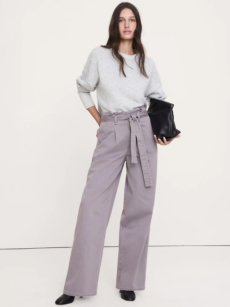 Ultra High-Rise Wide-Leg Paperbag Pant