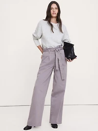 Ultra High-Rise Wide-Leg Paperbag Pant
