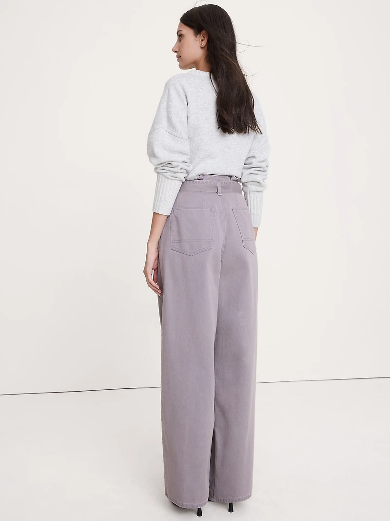 Ultra High-Rise Wide-Leg Paperbag Pant