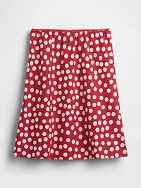 Linen-Blend Dotted Skirt