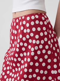 Linen-Blend Dotted Skirt