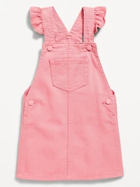 Ruffle-Trim Twill Skirtall Dress for Toddler Girls