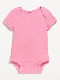 Short-Sleeve Pointelle-Knit Bodysuit for Baby
