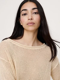 Heirloom Linen Boatneck Sweater