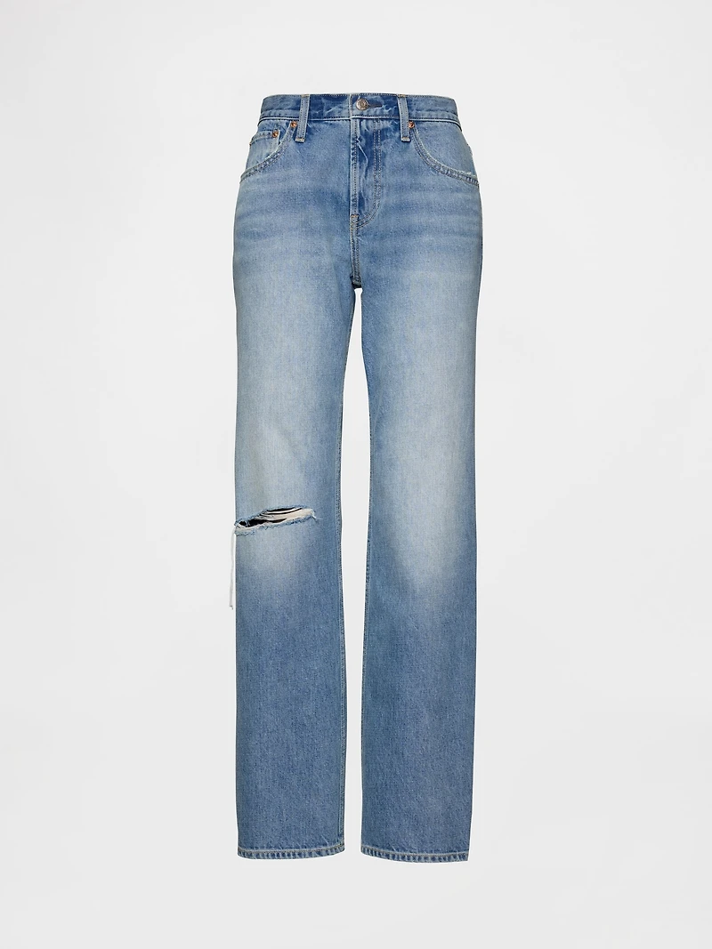 Mid Rise Rigid Relaxed Straight Jeans