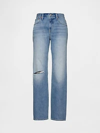 Mid Rise Rigid Relaxed Straight Jeans