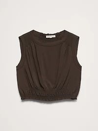 Smocked Georgette Cropped Tank