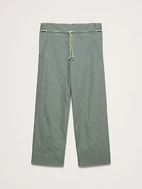 Mid-Rise Cotton Poplin Drawstring Pant