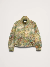 Floral Jacquard Bomber Jacket