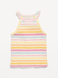 Fitted Ribbed Logo-Graphic Halter Tank Top for Toddler Girls