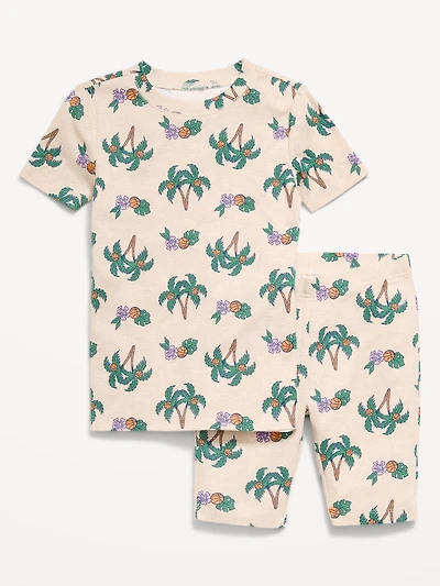Gender-Neutral Snug-Fit Graphic Pajama Set for Kids