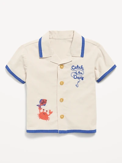 Short-Sleeve Embroidered Shirt for Baby