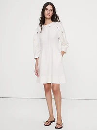 Eyelet Linen Mini Dress