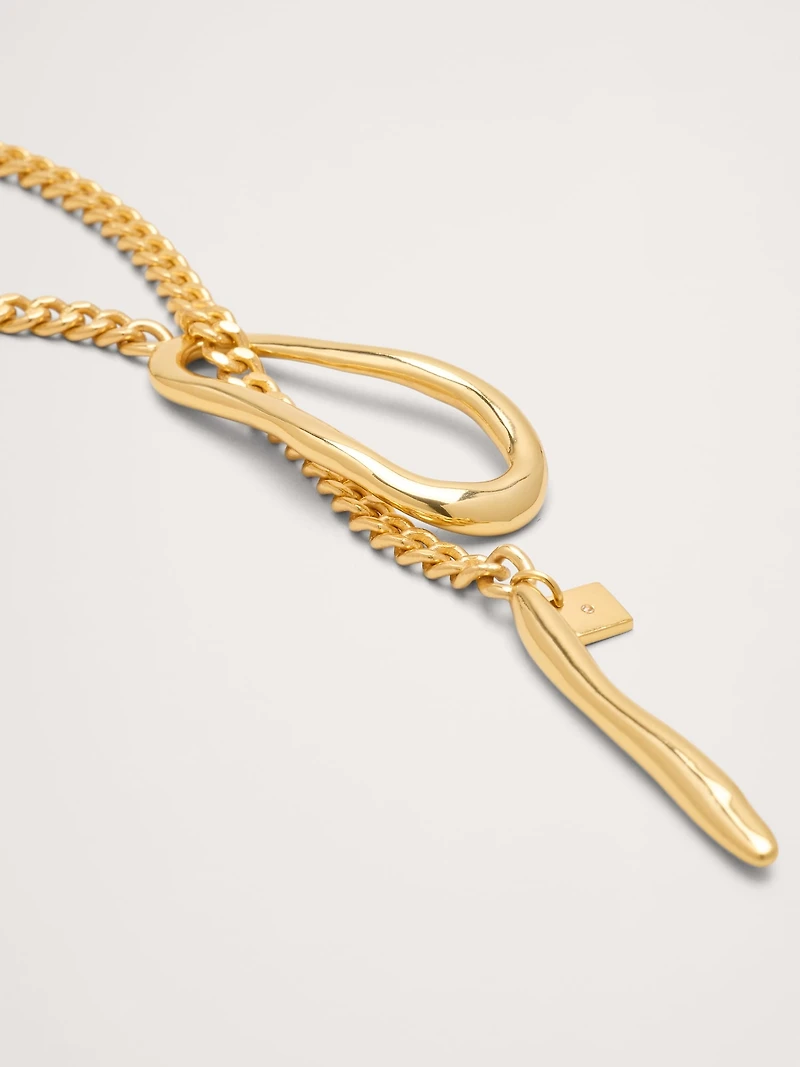 Abstract Oval Drop Necklace